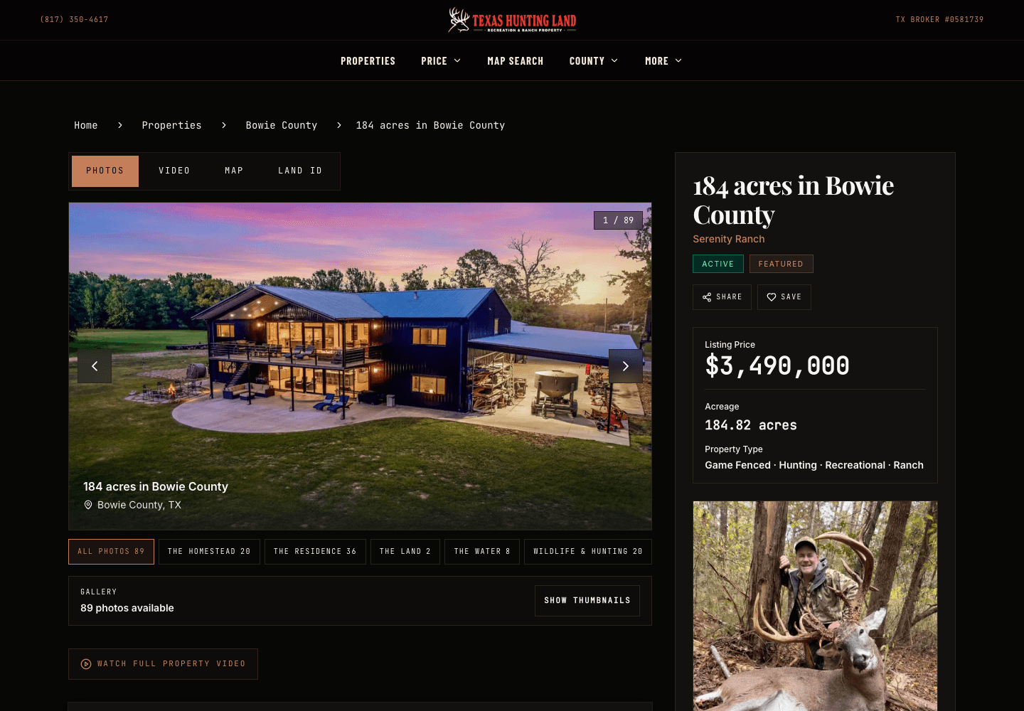 Actual Serenity Ranch property page on the THL website
