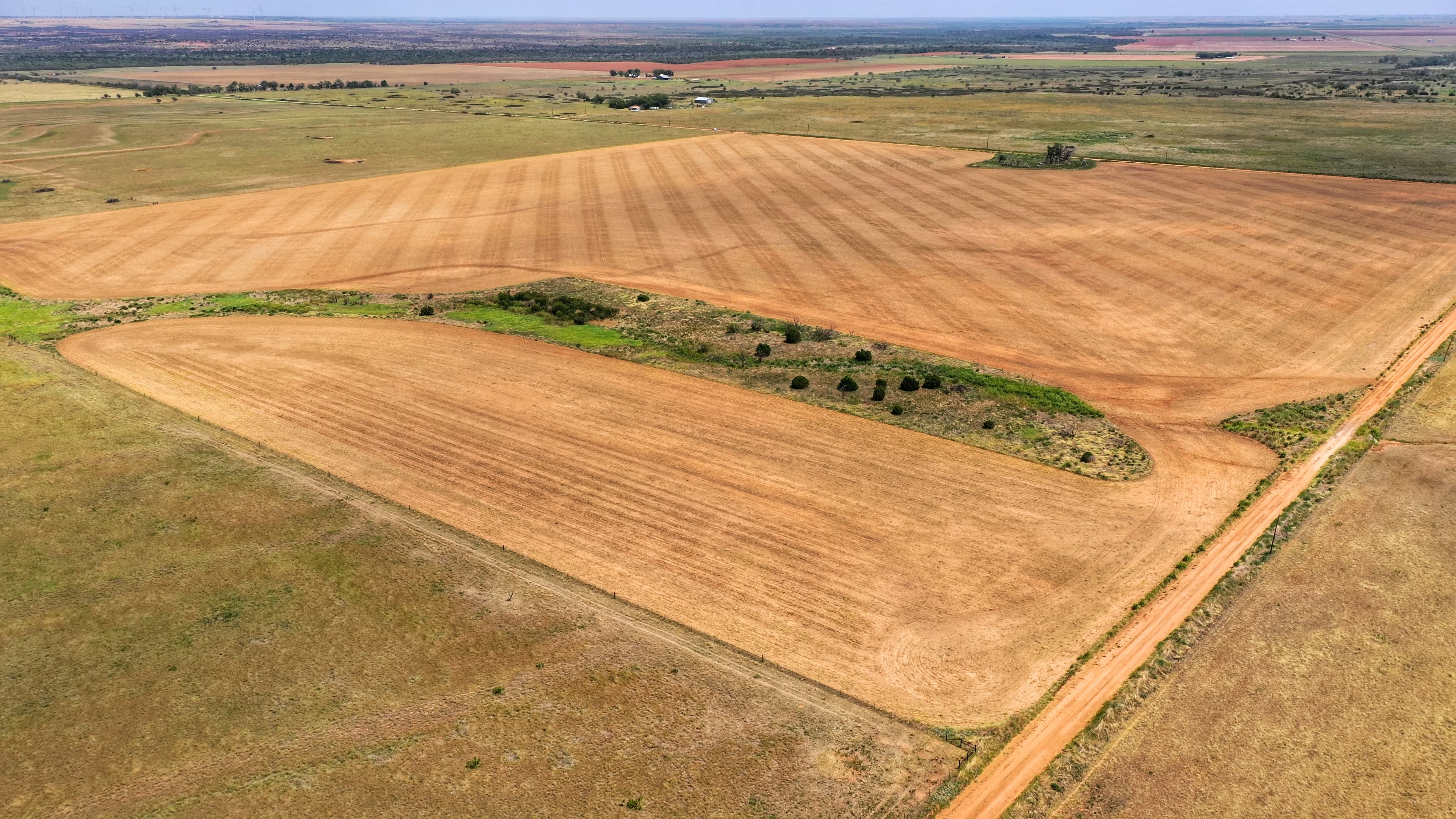 Overview of 100 acre farm in Foard County, Texas