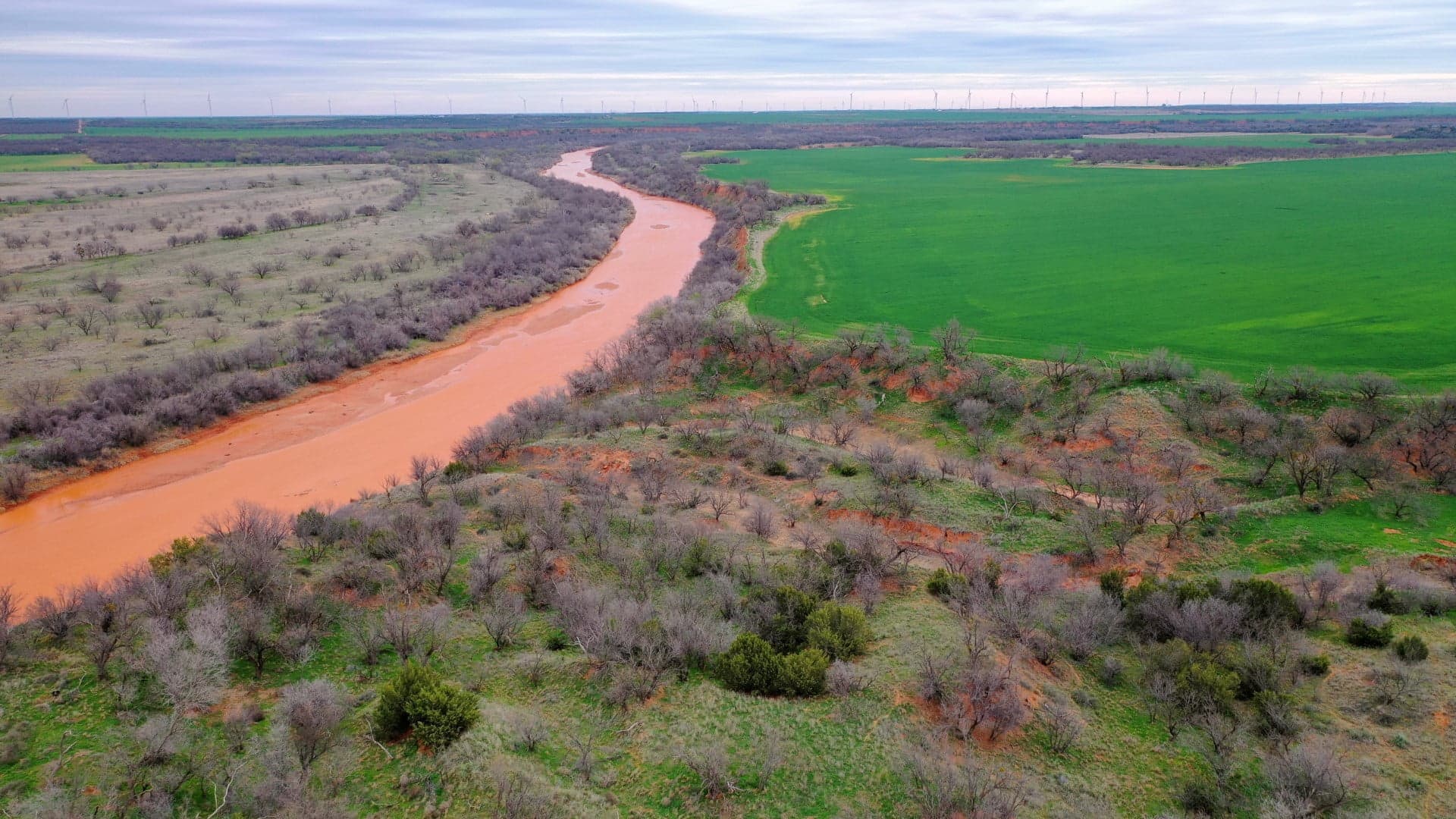 Overview of 637 acre farm in Baylor County, Texas