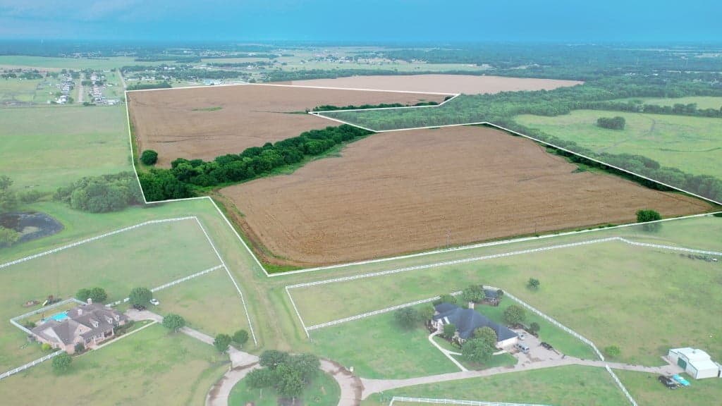 Overview of 96.59 acre farm in Ellis County, Texas